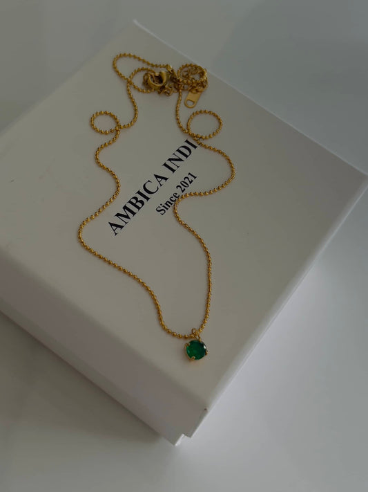 Emerald crystal necklace