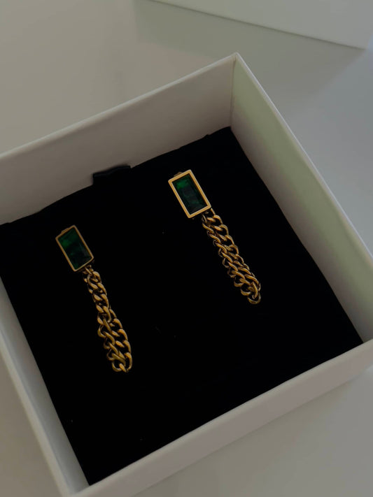 Emerald crystal earrings