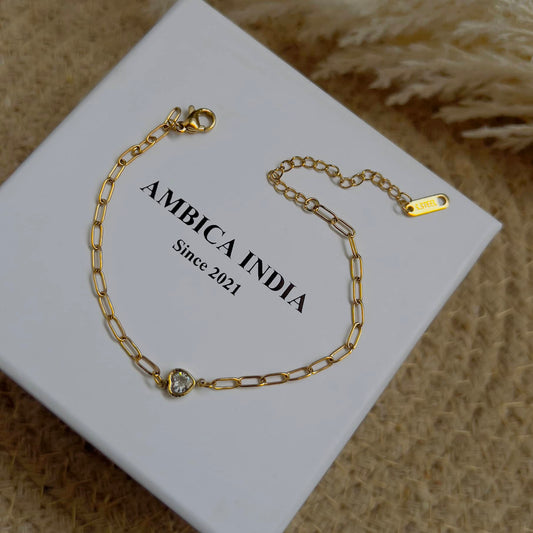 White heart crystal bracelet