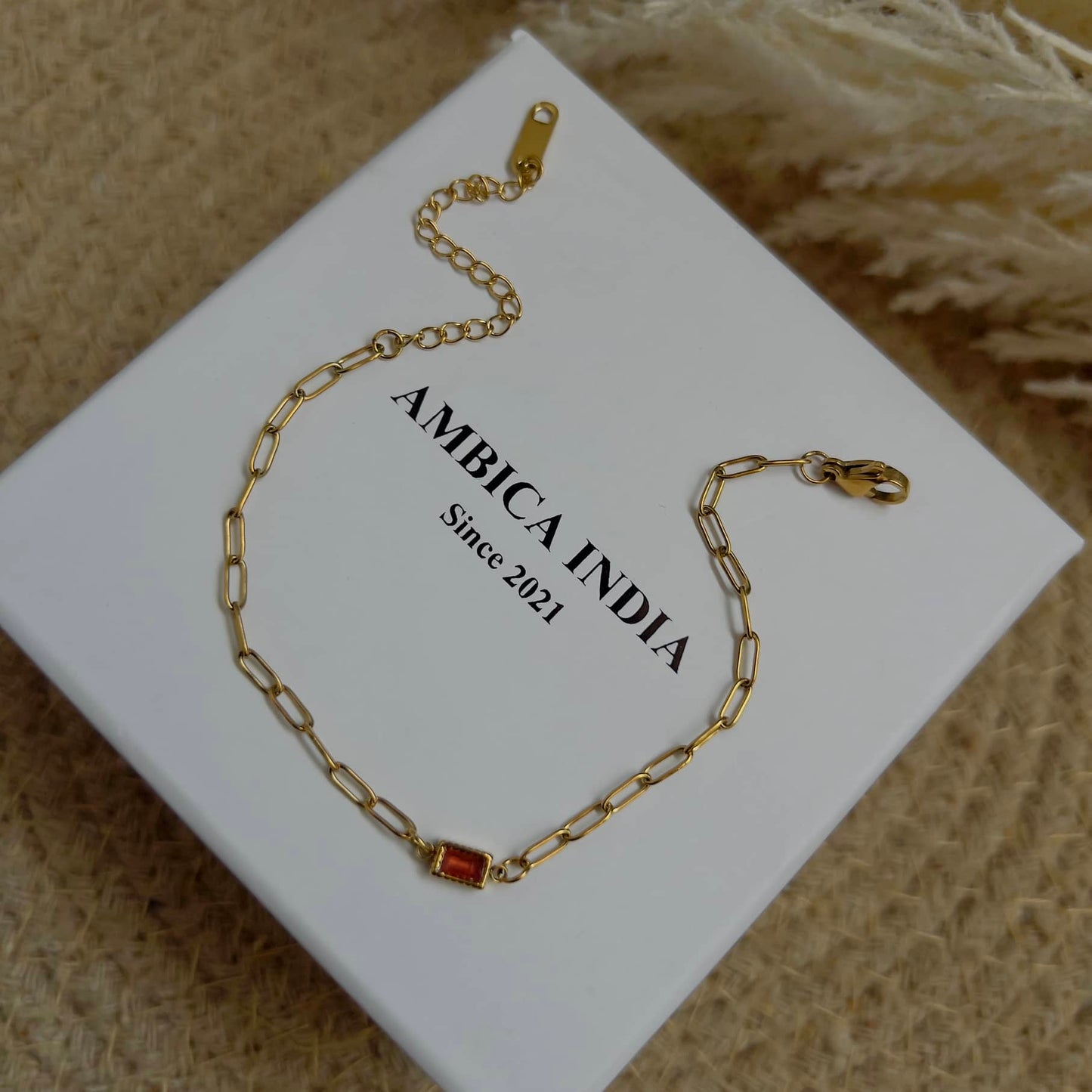 Peach crystal bracelet