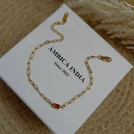 Peach crystal bracelet