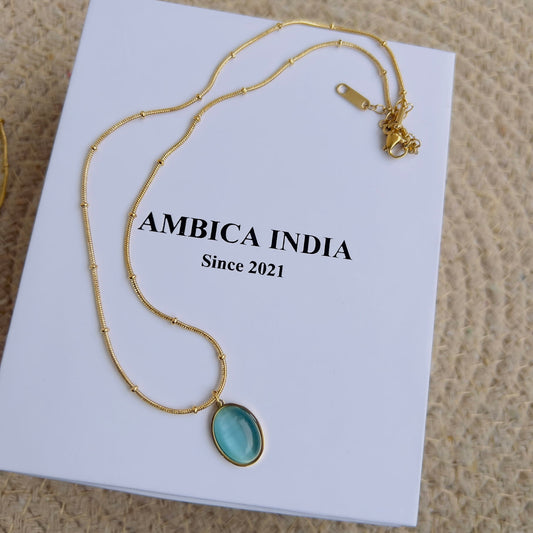 Aqua blue crystal necklace
