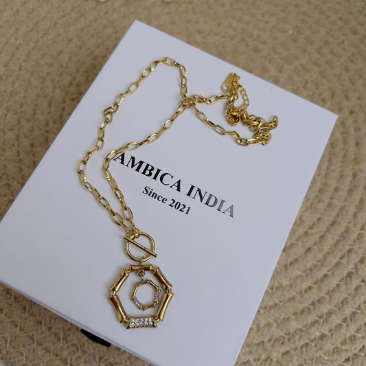 Bamboo link chain necklace
