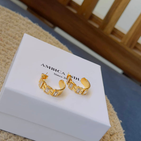 White crystal hoops