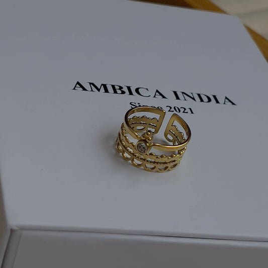 Tiny round crystal ring