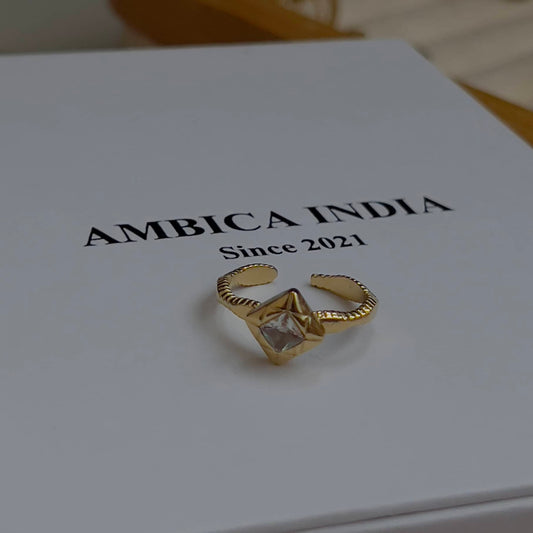 Triangle crystal ring