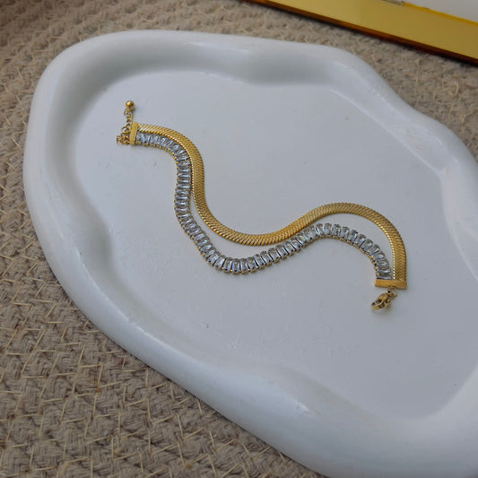 Snake chain with tennis bracelet