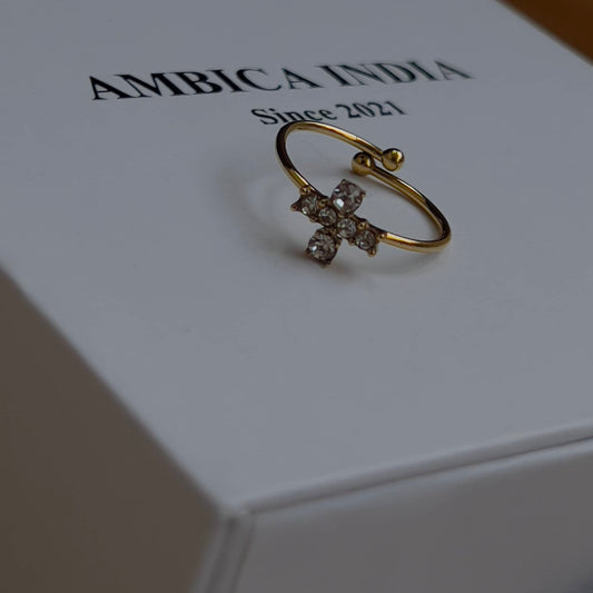 Cross crystal ring