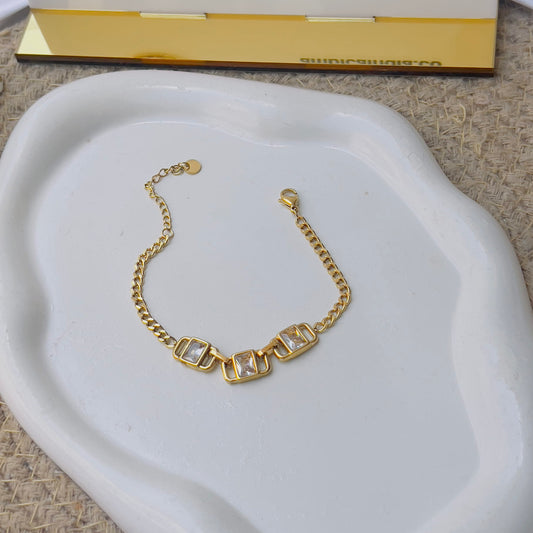 White crystal link bracelet