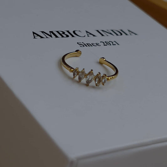 Tiny leaf crystals ring