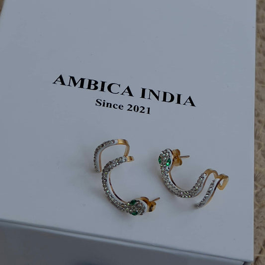 Snake earrings rose gold plated