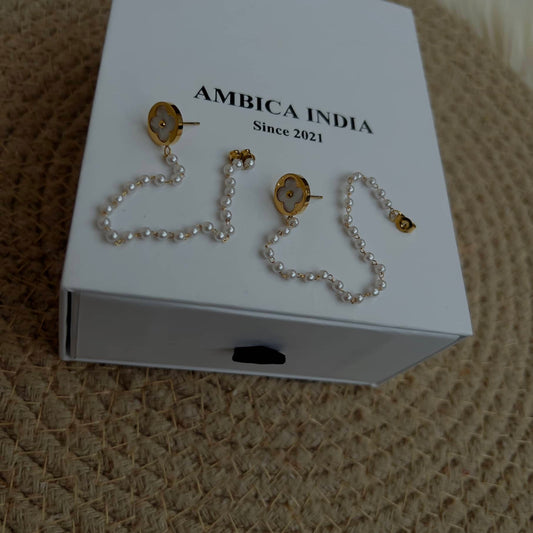 Cover pearl earrings gold plated