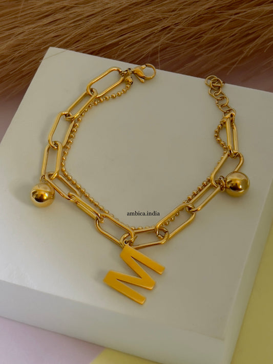 M link bracelet gold plated