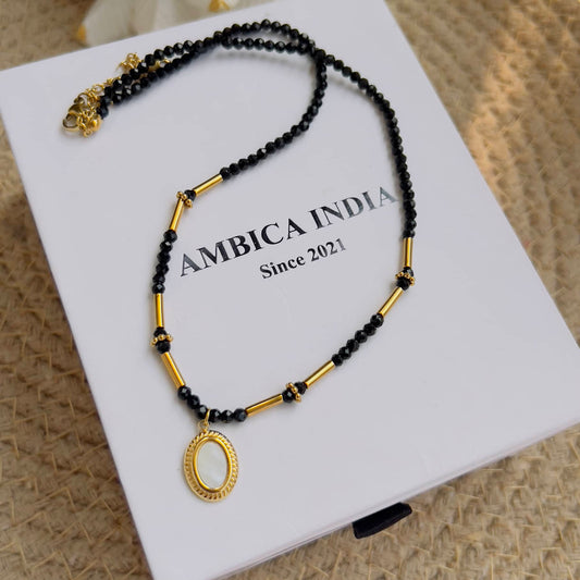 Black stone necklace