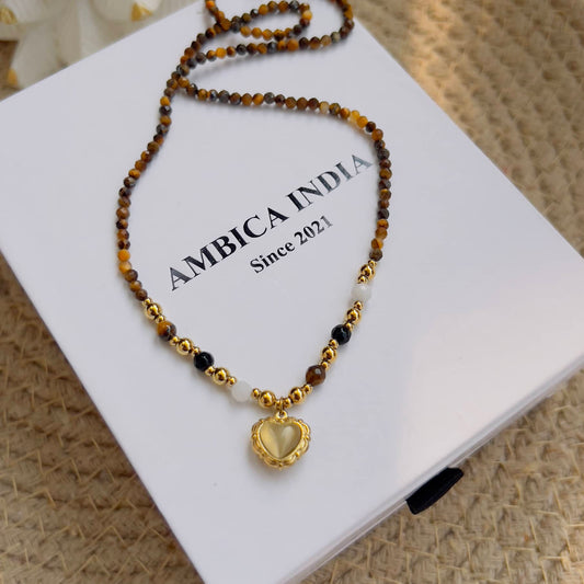 Multi stone heart necklace