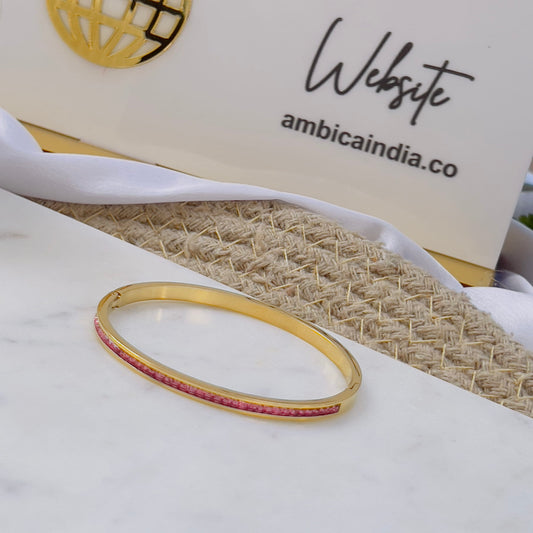 Pink crystal thin bracelet