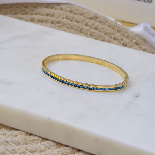 Blue crystal thin bracelet