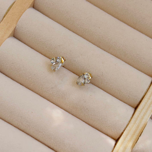 Tiny crystal stud earrings