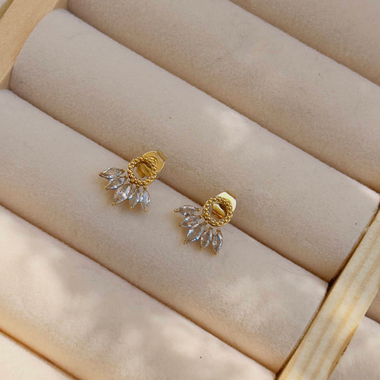 White marquise cut crystal earrings
