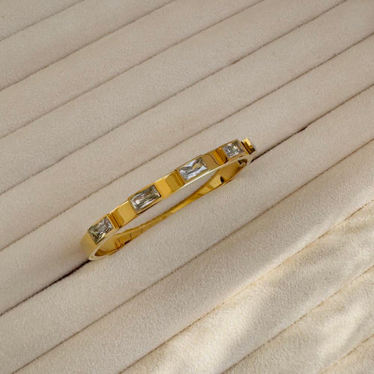 Rectangle white crystal bracelet