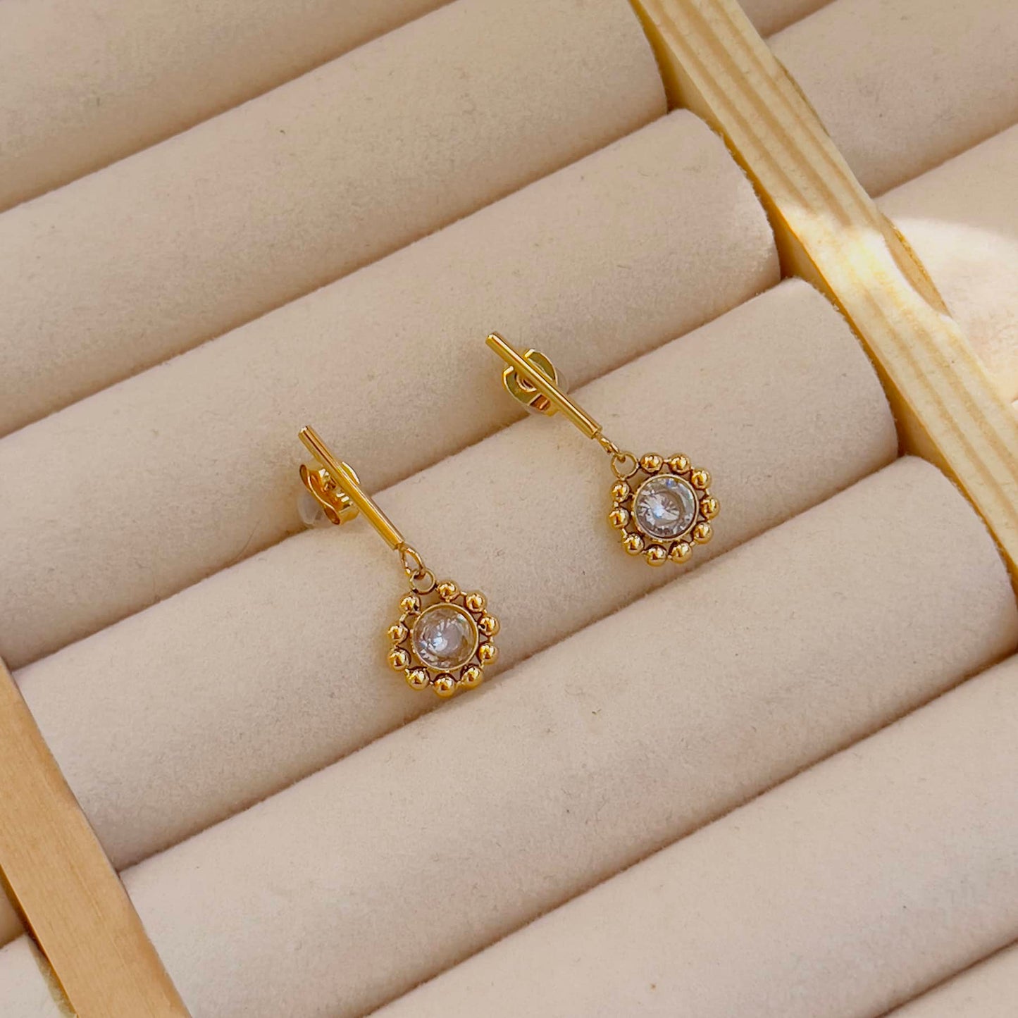 White flower earrings