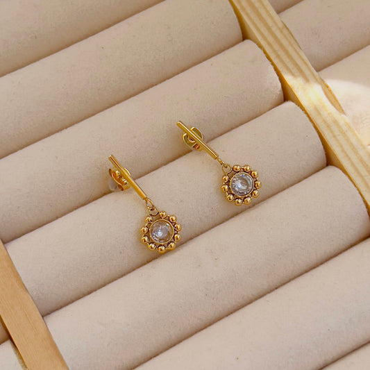 White flower earrings