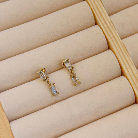 White crystal earrings
