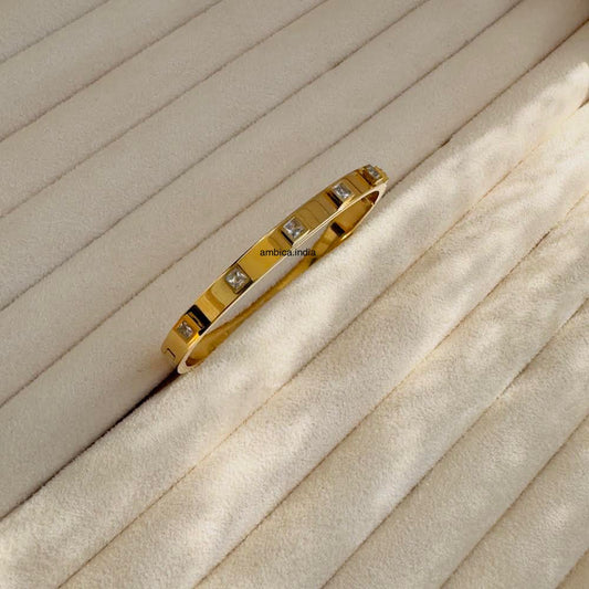 Small square white crystal bracelet