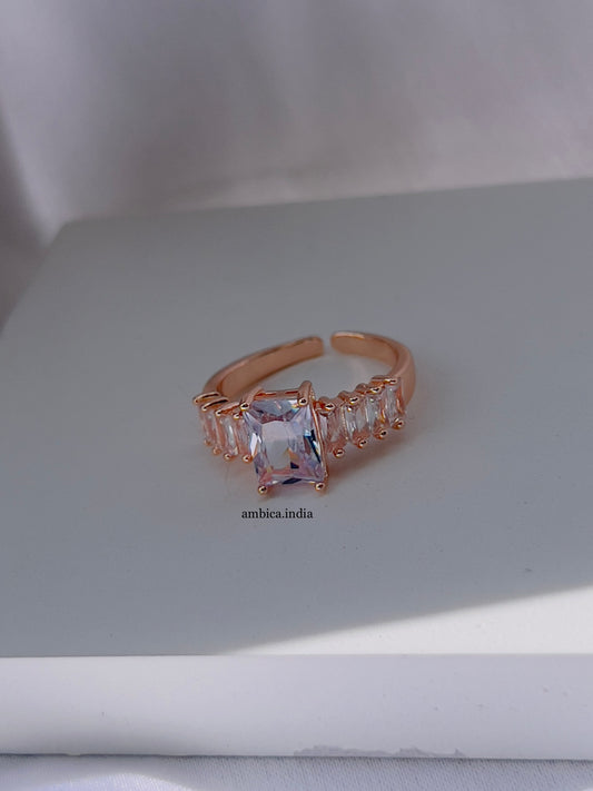 White square crystal adjustable ring 1