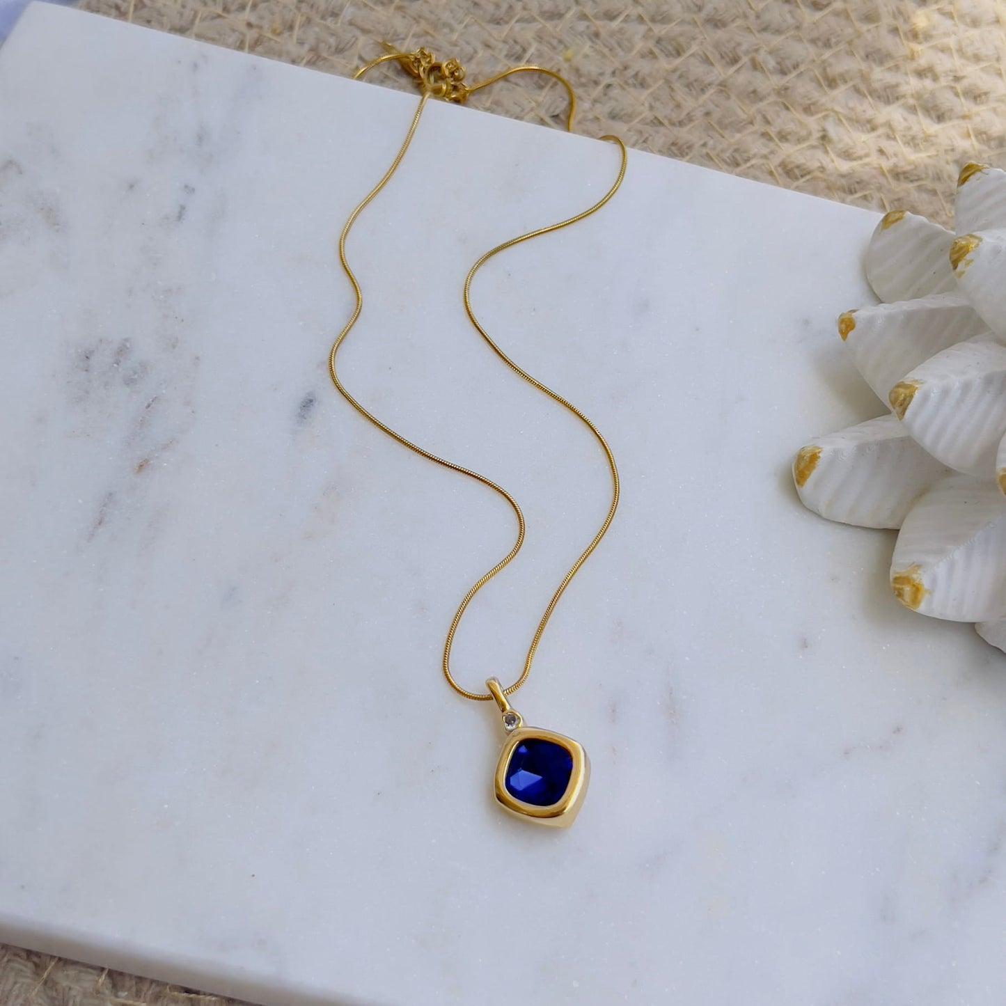 Blue crystal necklace