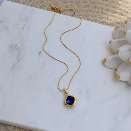 Blue crystal necklace