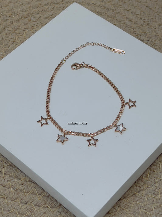 Start white anklet