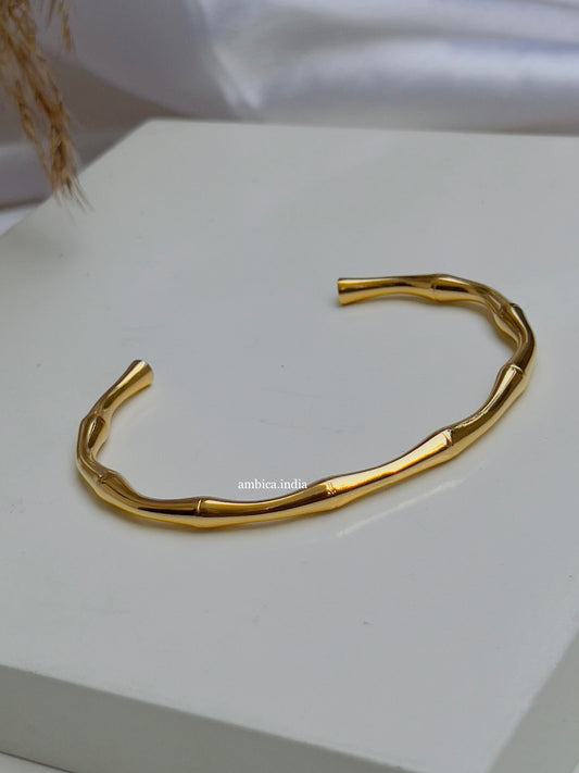 Bamboo bracelet 18k gold plated