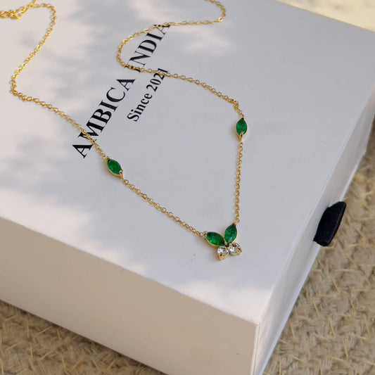 Butterfly crystal minimal necklace