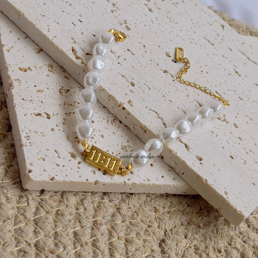 Angel number 11:11 pearl bracelet