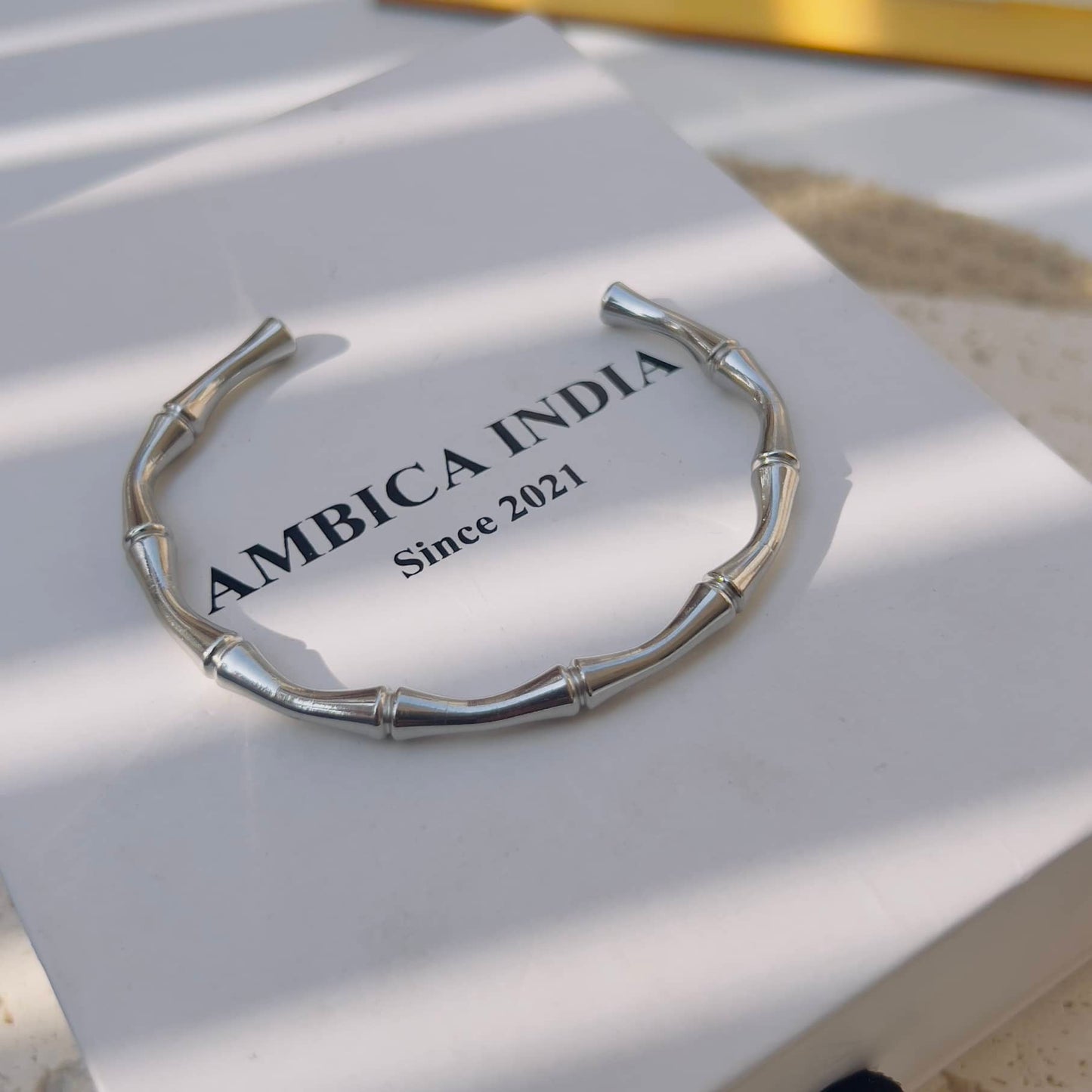 Bamboo silver bracelet