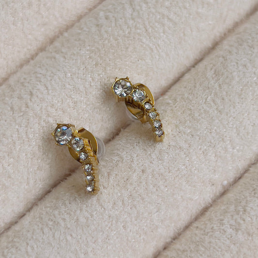 Climber pink crystal earrings