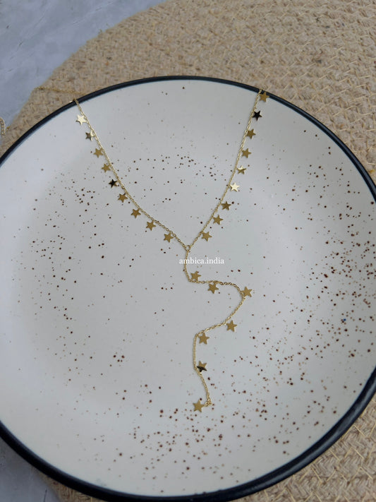 Starts hanging necklace 18k gold plated