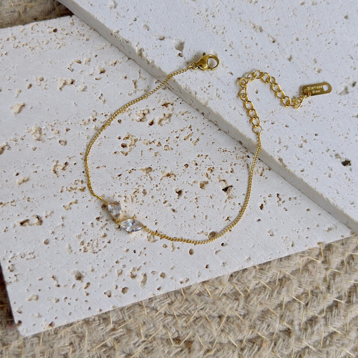 White leaf crystal bracelet