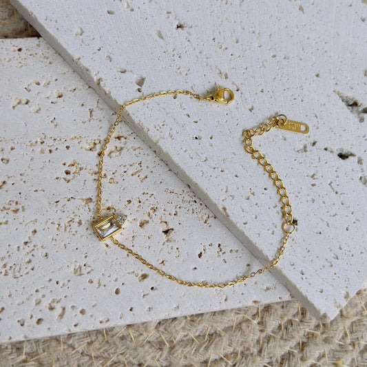 White square crystal bracelet