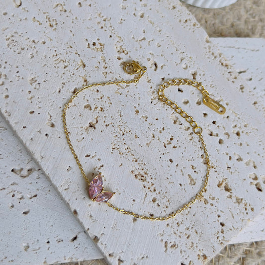 Marquise pink crystal bracelet