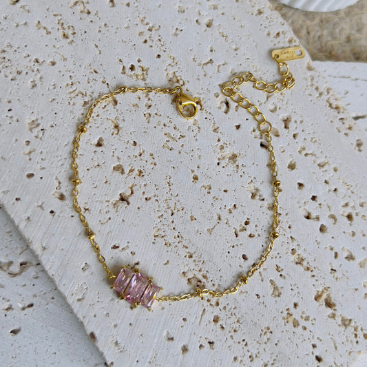 Pink crystal bracelet