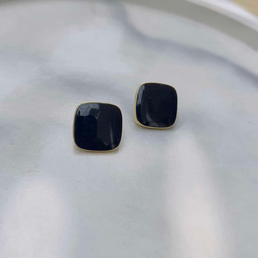 Black square studs