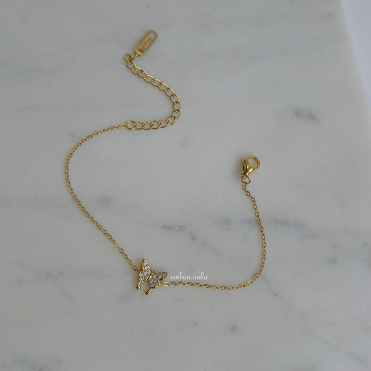 Butterfly studded bracelet