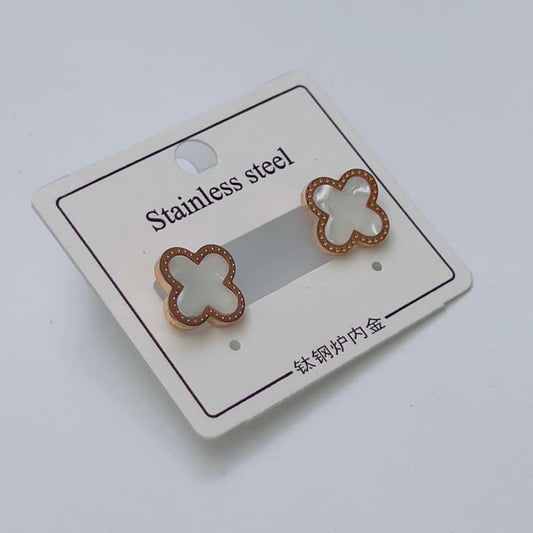Clover white studs