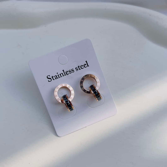 Roman black crystal earrings