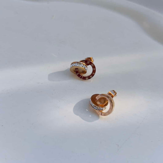 Roman white crystal earrings