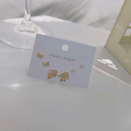Flower 925 plated Piercing earrings