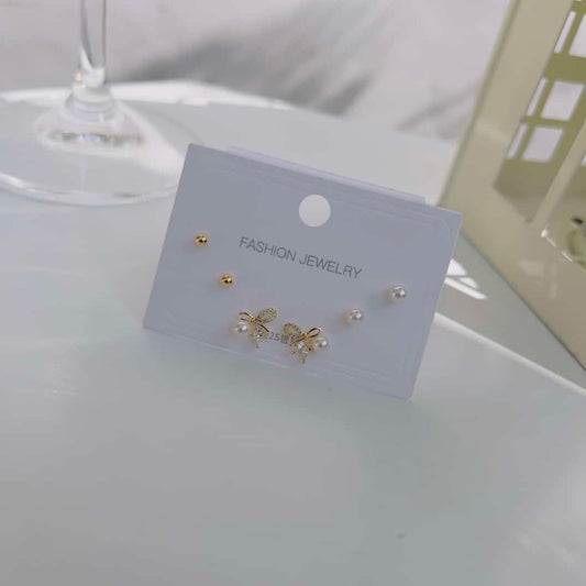 Bow 925 plated Piercing earrings
