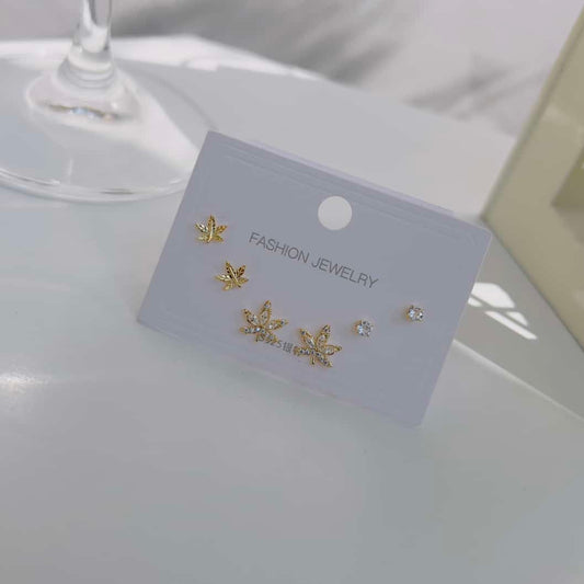 Leaf 925 plated Piercing earrings